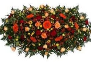 Floral Maroon Coffin Spray